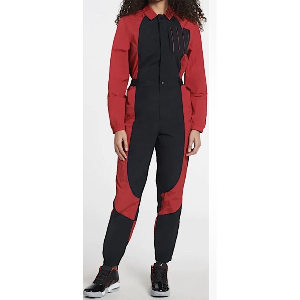 NWT Nike Jordan Essentials Flight Suit Jumpsuit‎  Red/Black Women's  1X AK106